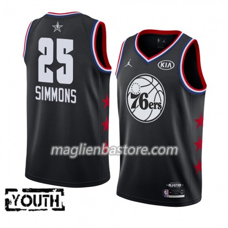 Maglia Philadelphia 76ers Ben Simmons 25 2019 All-Star Jordan Brand Nero Swingman - Bambino